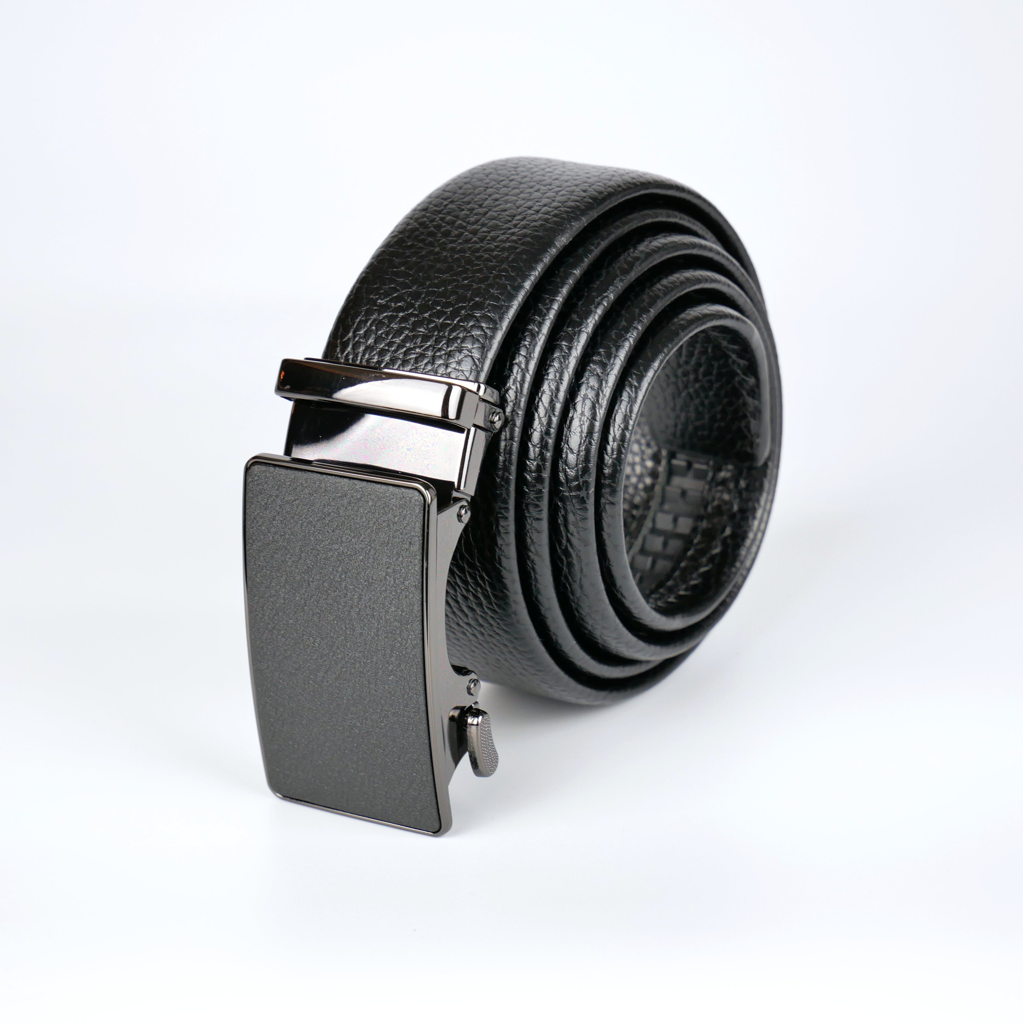 Standard svart bälte med automatiskt mörkt spänne Livremmar