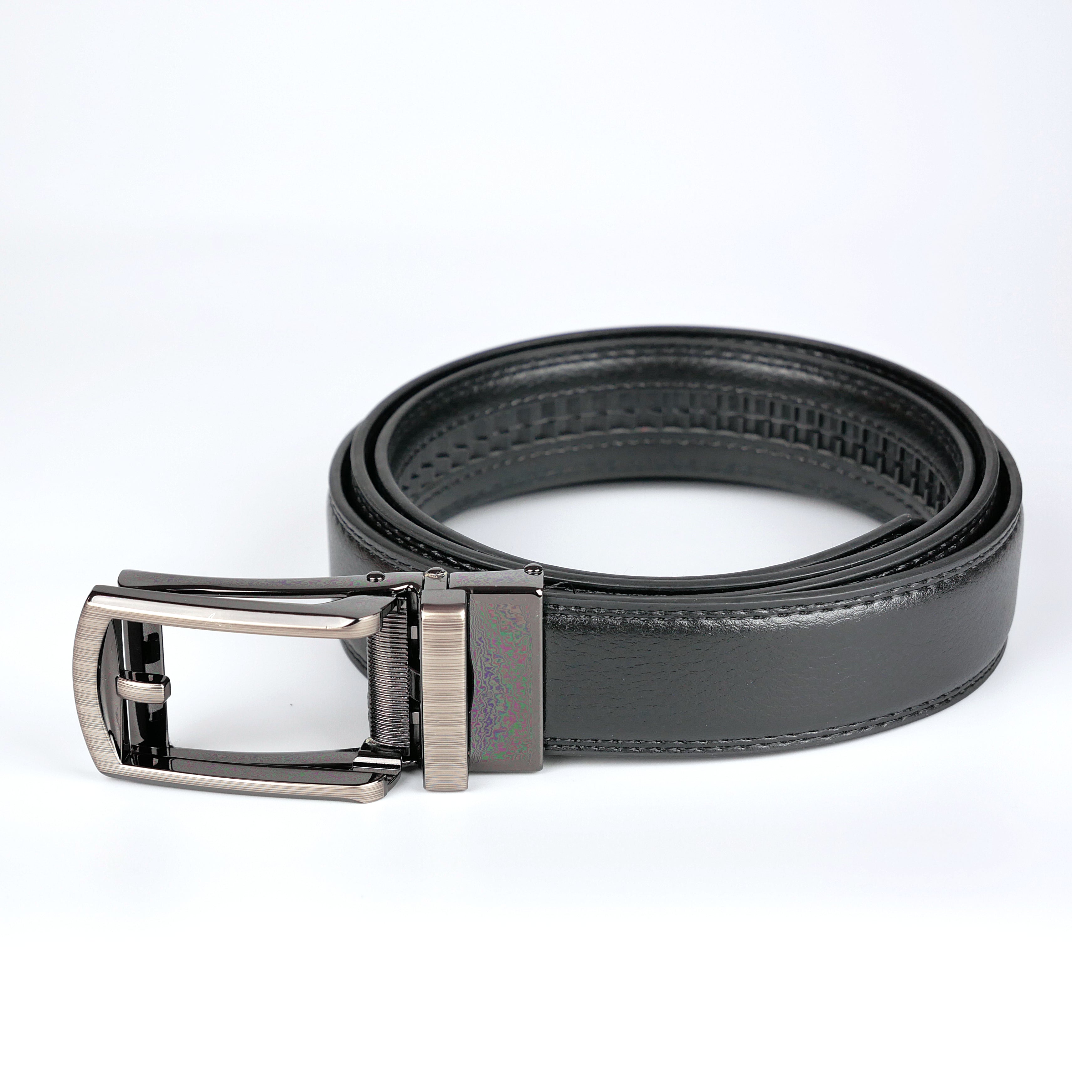 Klassiskt svart bälte med automatiskt mörkt spänne Livremmar