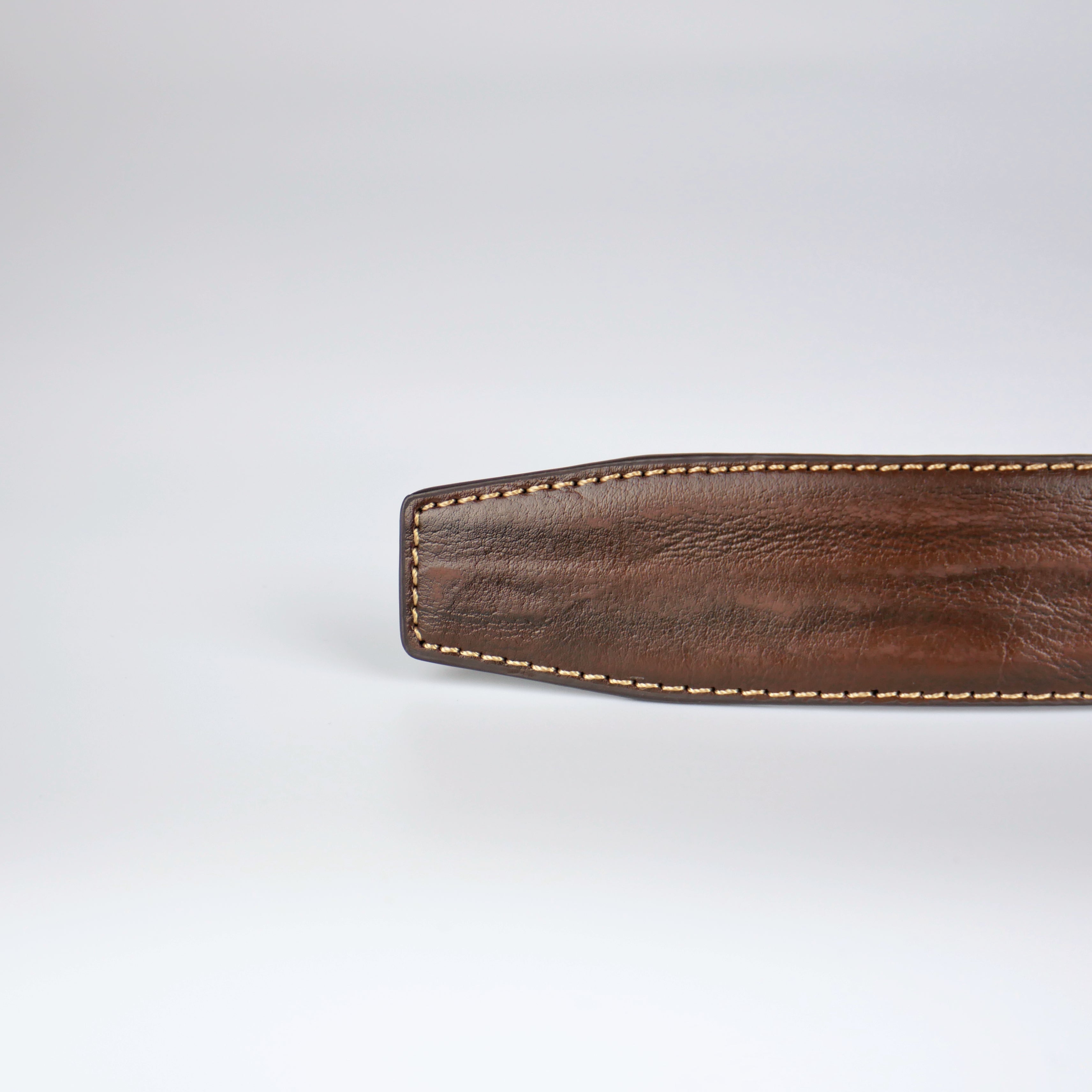 Standard brunt bälte med automatiskt silver spänne Livremmar