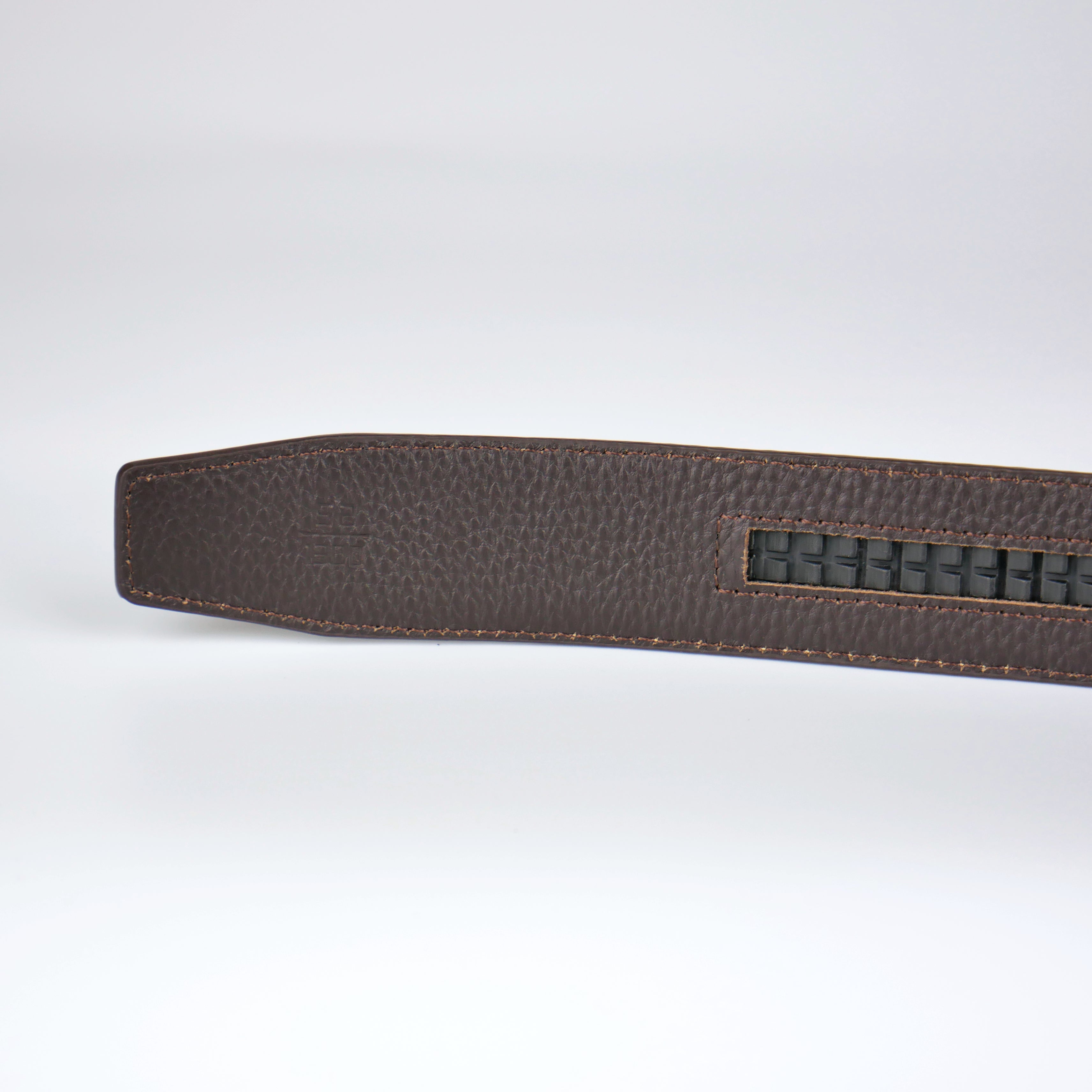 Standard brunt bälte med automatiskt silver spänne Livremmar