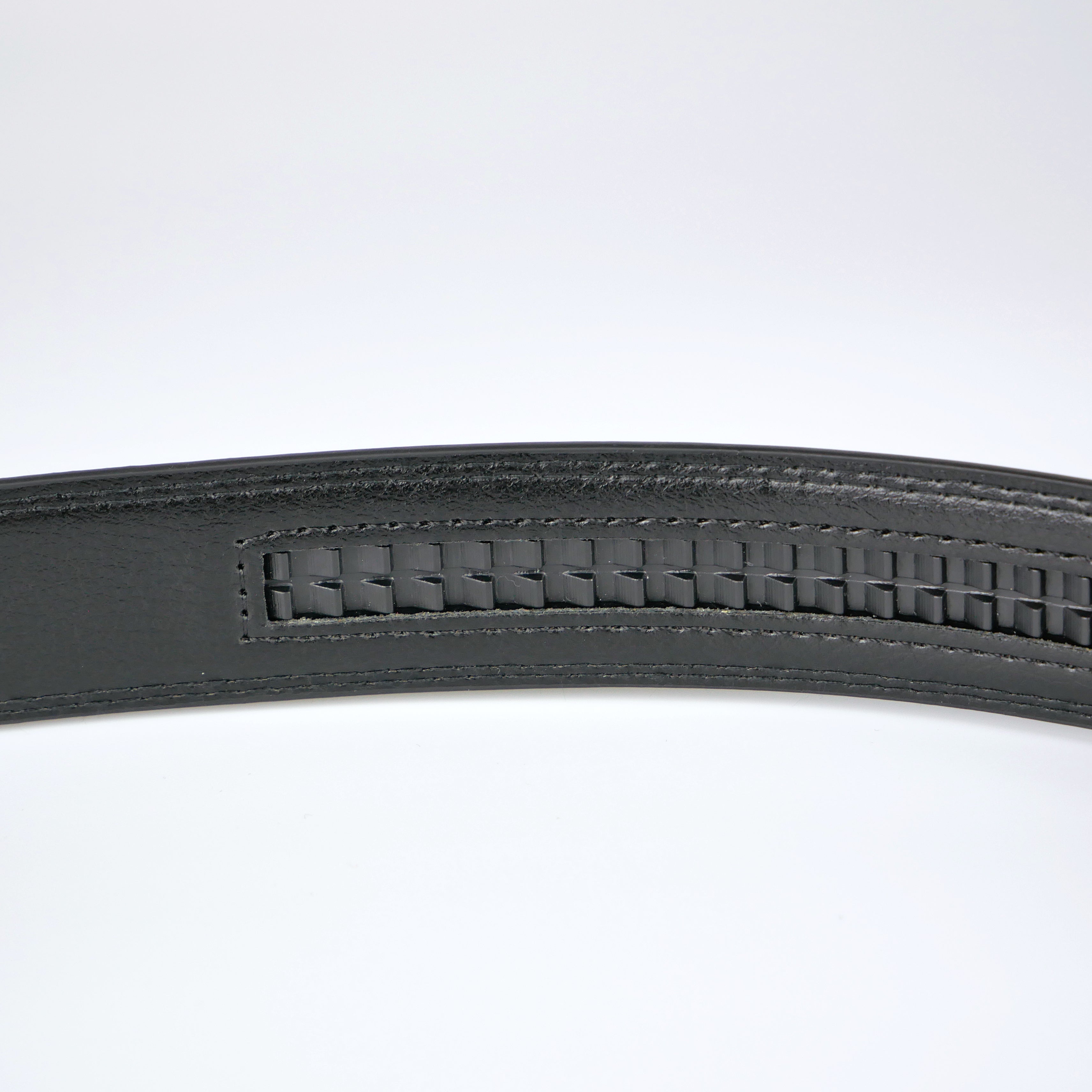 Klassiskt svart bälte med automatiskt silver spänne Livremmar